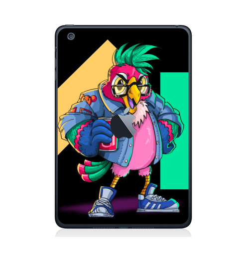 Наклейка на Планшет Apple iPad Mini c яблоком Попугай Кешью,  купить в Москве – интернет-магазин Allskins, милые животные, персонажи, птицы, кеды, хулиган, мультфильмы