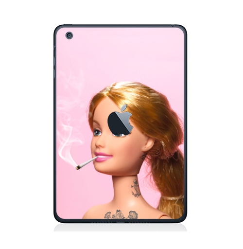 Наклейка на Планшет Apple iPad Mini c яблоком Барби повзрослела,  купить в Москве – интернет-магазин Allskins, прикол, барби, кукла, девушка, розовый, татуировки
