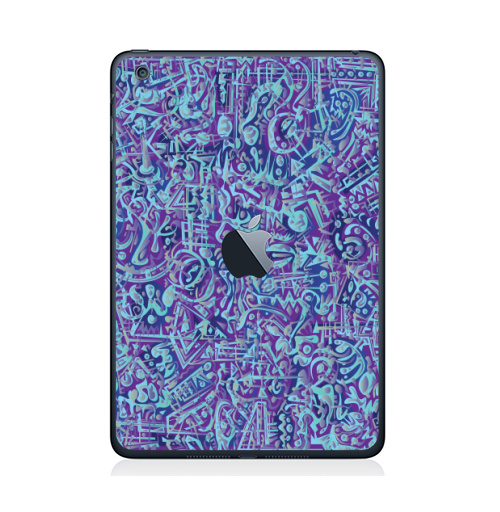 Наклейка на Планшет Apple iPad Mini c яблоком В мирских вещах,  купить в Москве – интернет-магазин Allskins, абстракция, абстрация, текстура, голубой, фиолетовый