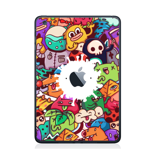 Наклейка на Планшет Apple iPad Mini c яблоком Микрофлора,  купить в Москве – интернет-магазин Allskins, легкие, весна 2020, covid-19, коронавирус, веселые, яркий, цвет, грибы, мультяшная, животные, мило, дудлы, монстры, сюрреализм