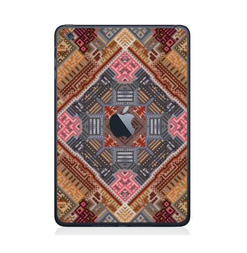 Наклейка на Планшет Apple iPad Mini c яблоком Темперамент,  купить в Москве – интернет-магазин Allskins, абстракция, текстура, психоделичный, коричневый, узор