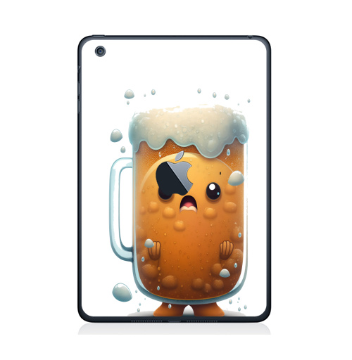 Наклейка на Планшет Apple iPad Mini c яблоком Милая кружка пива,  купить в Москве – интернет-магазин Allskins, стритарт, чай и кофе, пиво, мило, стакан, удивление