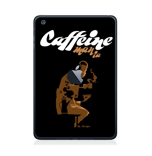Наклейка на Планшет Apple iPad Mini c яблоком Caffeine,  купить в Москве – интернет-магазин Allskins, графика, лицо, маньяк, чай и кофе