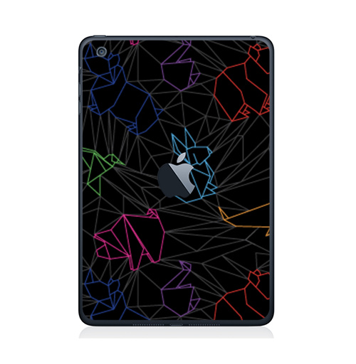 Наклейка на Планшет Apple iPad Mini c яблоком Origami Знаки Зодиака,  купить в Москве – интернет-магазин Allskins, зодиак, знаки зодиака, лебедь, фигурки, паттерн, оригами, медведь, графика, животные, заяц, 300 Лучших работ