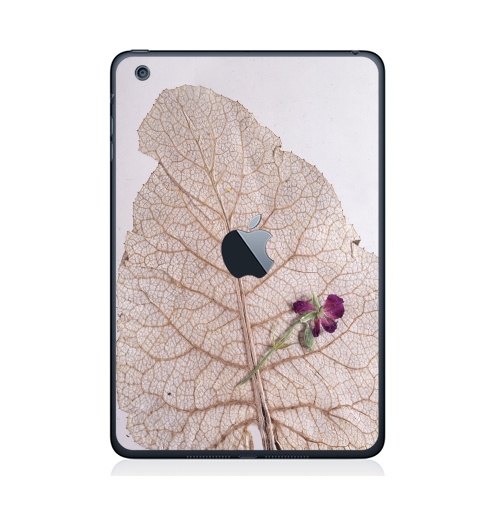 Наклейка на Планшет Apple iPad Mini c яблоком Папортник,  купить в Москве – интернет-магазин Allskins, цветы, листья, фотография, безобработки, лапух