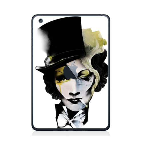 Наклейка на Планшет Apple iPad Mini c яблоком Dietrich,  купить в Москве – интернет-магазин Allskins, лицо, девушка, кино, 300 Лучших работ