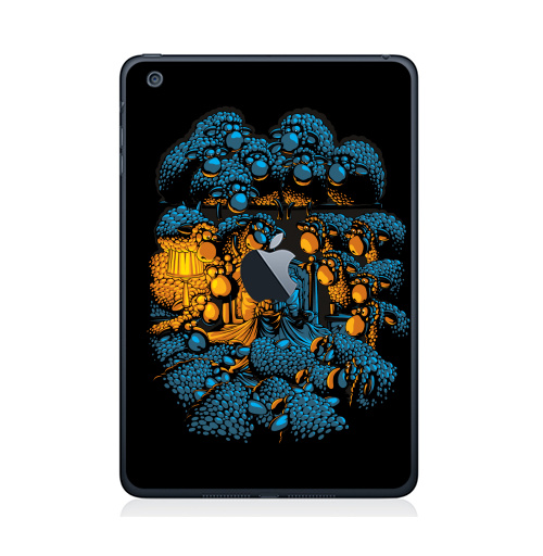 Наклейка на Планшет Apple iPad Mini c яблоком «Бессонница»,  купить в Москве – интернет-магазин Allskins, военные, звёзды и войны, темный, синий, бессонница, овцы, дартаньян, оранжевый, желтый, голубой, 300 Лучших работ