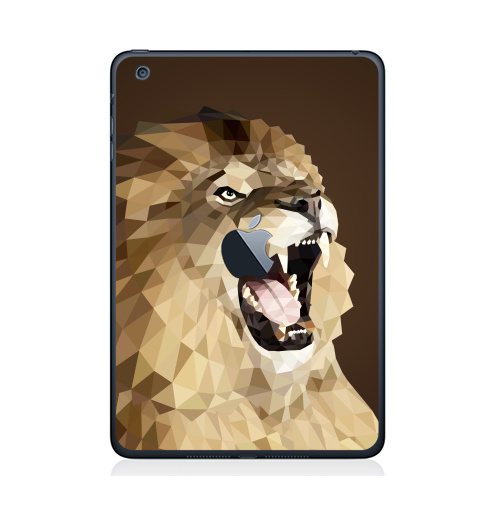 Наклейка на Планшет Apple iPad Mini c яблоком Лев с треугольником,  купить в Москве – интернет-магазин Allskins, милые животные, 300 Лучших работ, оригами, геометрия, лев, треугольник, монстры, коричневый