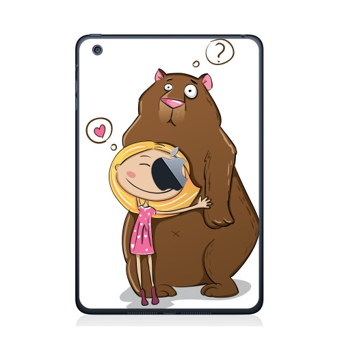 Наклейка на Планшет Apple iPad Mini c яблоком I like teddy bears,  купить в Москве – интернет-магазин Allskins, лайк, милые животные, 300 Лучших работ, любовь, медведь, мило, для_влюбленных, детские, женские