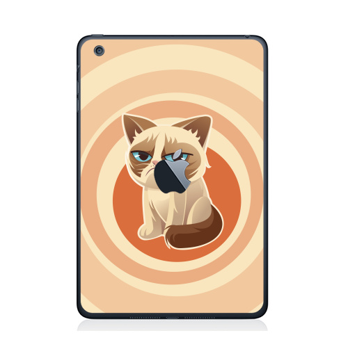 Наклейка на Планшет Apple iPad Mini c яблоком Сурове, грустне, котячне,  купить в Москве – интернет-магазин Allskins, милые животные, 300 Лучших работ, любовь, кошка, персонажи, женские