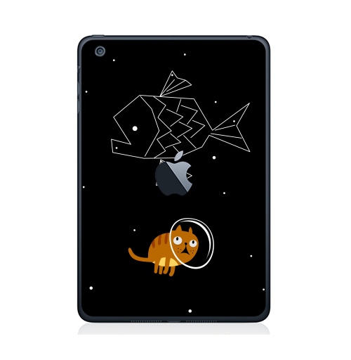Наклейка на Планшет Apple iPad Mini c яблоком Звездный кот,  купить в Москве – интернет-магазин Allskins, дайвинг, звёзды и войны, зодиак, полёт, кошка, космос, рыба, космокот