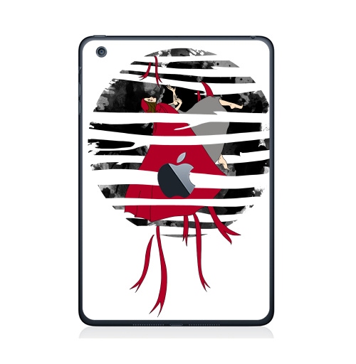 Наклейка на Планшет Apple iPad Mini c яблоком Red riding hoooood,  купить в Москве – интернет-магазин Allskins, волк, девушка, красный, лес, серый, сказки, собаки