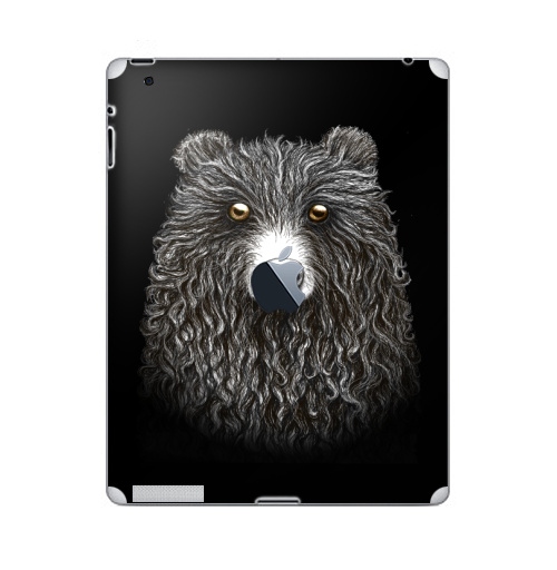 Наклейка на Планшет Apple iPad 2 / iPad 3 The new c яблоком Мишенька,  купить в Москве – интернет-магазин Allskins, крутые животные, медведь, животные, графика, милые животные