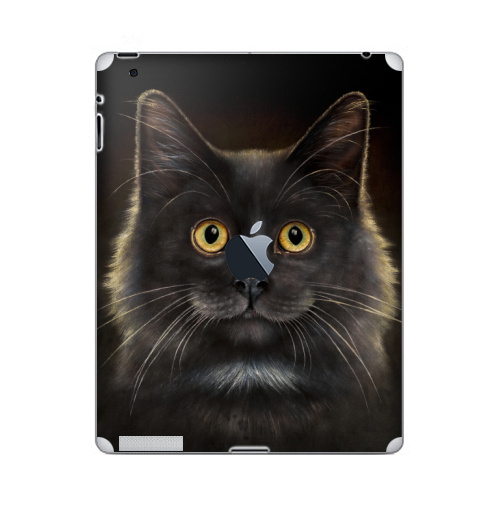 Наклейка на Планшет Apple iPad 2 / iPad 3 The new c яблоком Желтоглазый кот,  купить в Москве – интернет-магазин Allskins, милые животные, животные, усы, кошка, глаз