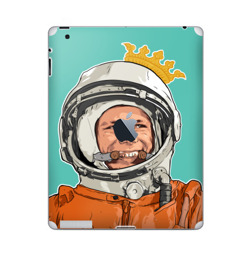 Наклейка на Планшет Apple iPad 2 / iPad 3 The new c яблоком Гагарин,  купить в Москве – интернет-магазин Allskins, космос, космонавтика