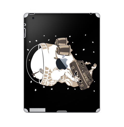 Наклейка на Планшет Apple iPad 2 / iPad 3 The new c яблоком Космический туризм,  купить в Москве – интернет-магазин Allskins, космос, космонавтика, космонавтики, астронавт, галактика, звезда, чемодан, туризм