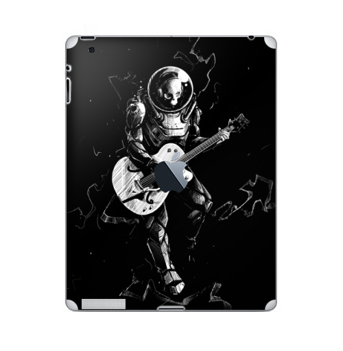 Наклейка на Планшет Apple iPad 2 / iPad 3 The new c яблоком Космический бард,  купить в Москве – интернет-магазин Allskins, скелет, космос, гитара, темнота, шлем