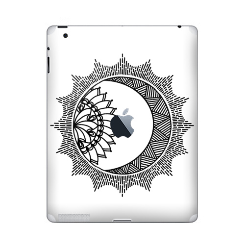 Наклейка на Планшет Apple iPad 2 / iPad 3 The new c яблоком Солнце  дзен,  купить в Москве – интернет-магазин Allskins, классика, солнце, месяц, луна, космос, небо, лучи