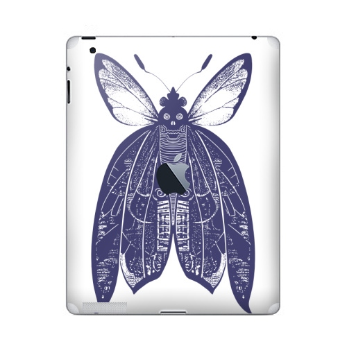 Наклейка на Планшет Apple iPad 2 / iPad 3 The new c яблоком Мотыль,  купить в Москве – интернет-магазин Allskins, бабочки, череп