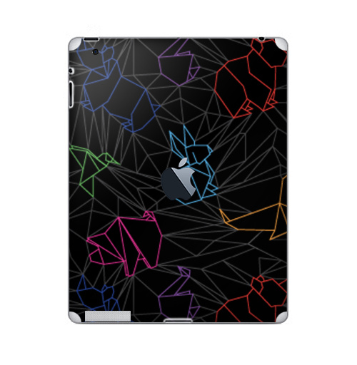 Наклейка на Планшет Apple iPad 2 / iPad 3 The new c яблоком Origami Знаки Зодиака,  купить в Москве – интернет-магазин Allskins, зодиак, знаки зодиака, лебедь, фигурки, паттерн, оригами, медведь, графика, животные, заяц, 300 Лучших работ