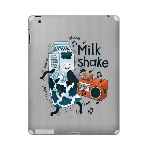 Наклейка на Планшет Apple iPad 2 / iPad 3 The new c яблоком MilkShake!,  купить в Москве – интернет-магазин Allskins, музыка, еда, ноты, танцы, коктейль, молочный