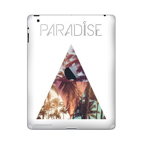 Наклейка на Планшет Apple iPad 2 / iPad 3 The new c яблоком Paradise,  купить в Москве – интернет-магазин Allskins, треугольник, абстракция, природа, рай, хипстер, пальмы, текстура