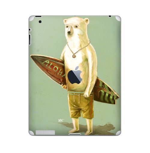 Наклейка на Планшет Apple iPad 2 / iPad 3 The new c яблоком Алоха,  купить в Москве – интернет-магазин Allskins, серфинг, медведь, лето, 300 Лучших работ