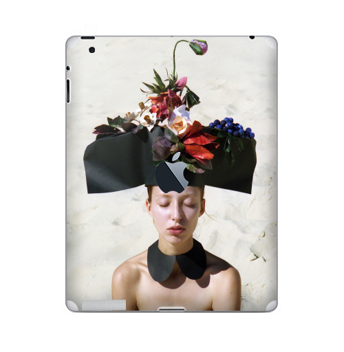 Наклейка на Планшет Apple iPad 2 / iPad 3 The new c яблоком Цветочница,  купить в Москве – интернет-магазин Allskins, фотография, отдых, девушка, красота, цветы, сюрреализм