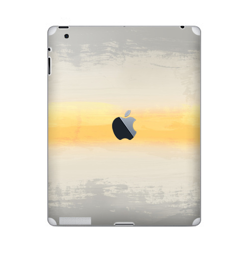 Наклейка на Планшет Apple iPad 2 / iPad 3 The new c яблоком Лучик света,  купить в Москве – интернет-магазин Allskins, серый, желтый, узор, текстура, паттерн