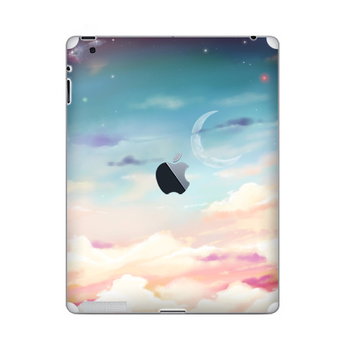 Наклейка на Планшет Apple iPad 2 / iPad 3 The new c яблоком Волшебное небо,  купить в Москве – интернет-магазин Allskins, небо, нежно, космос, звезда, луна