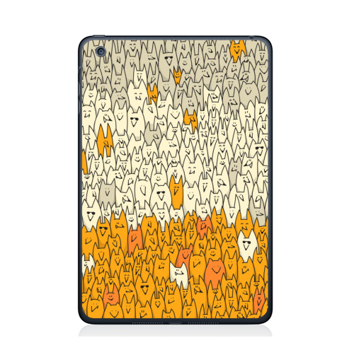 Наклейка на Планшет Apple iPad Mini 4 Лисья семейка,  купить в Москве – интернет-магазин Allskins, милые животные, зверушки, природа, животные, дудлы, паттерн, лиса