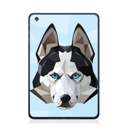 Наклейка на Планшет Apple iPad Mini 4 Хаски лед,  купить в Москве – интернет-магазин Allskins, 300 Лучших работ, хаски, полигоны, собаки, животные, графика