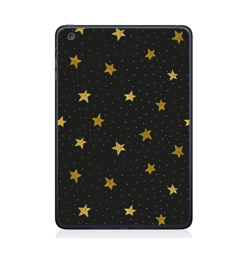 Наклейка на Планшет Apple iPad Mini 4 Звездная пыль,  купить в Москве – интернет-магазин Allskins, полностьючерный, ЗОЛОТОЙ, астрология, небо, точки, паттерн, звезда
