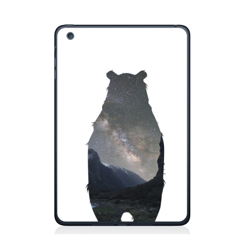 Наклейка на Планшет Apple iPad Mini 4 Космический медведь,  купить в Москве – интернет-магазин Allskins, крутые животные, нежно, космос, мило, медведь, детские, пейзаж, настроение, милые животные