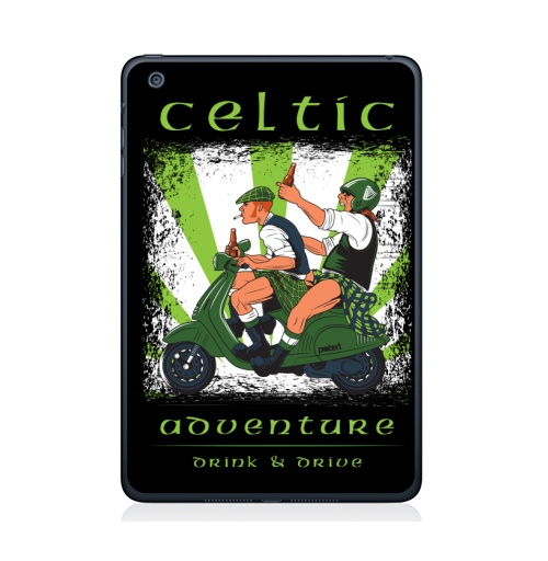 Наклейка на Планшет Apple iPad Mini 4 Кельтское приключение,  купить в Москве – интернет-магазин Allskins, Ирландия, кельт, килт, мотоцикл, приключения, алкоголь, персонажи, путешествия, отдых