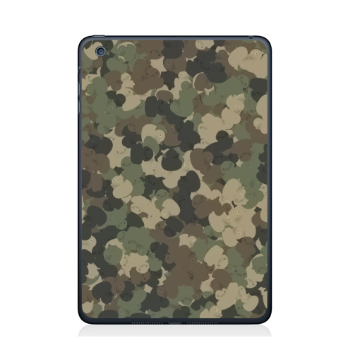 Наклейка на Планшет Apple iPad Mini 4 Камуфляж с резиновыми уточками,  купить в Москве – интернет-магазин Allskins, хаки, текстура, военные, паттерн, утка, утенок, игрушки, ванная