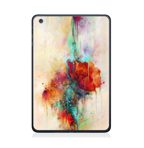 Наклейка на Планшет Apple iPad Mini 4 Абстракция акварельная,  купить в Москве – интернет-магазин Allskins, мак, акварель, фантазия, цветы, цвет, брызги, клякса, весна, рисунки