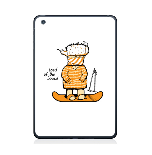 Наклейка на Планшет Apple iPad Mini 4 Lord of the board,  купить в Москве – интернет-магазин Allskins, надписи на английском, прикольные надписи, лыжи, чемпион, мужские, спорт, надписи, сноуборд, оранжевый, 300 Лучших работ