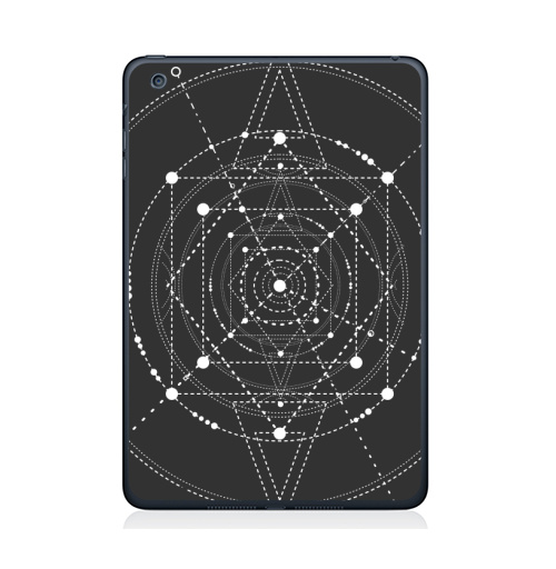 Наклейка на Планшет Apple iPad Mini 4 Тайный код мироздания,  купить в Москве – интернет-магазин Allskins, черно-белое, духовность, секрет, дух, геометрия, сакральное, fashionillustration