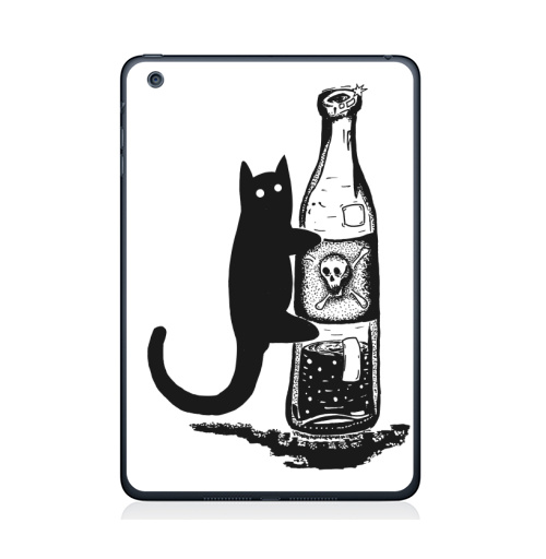 Наклейка на Планшет Apple iPad Mini 4 Кот с бутылкой,  купить в Москве – интернет-магазин Allskins, кошка, алкоголь, вино, яд