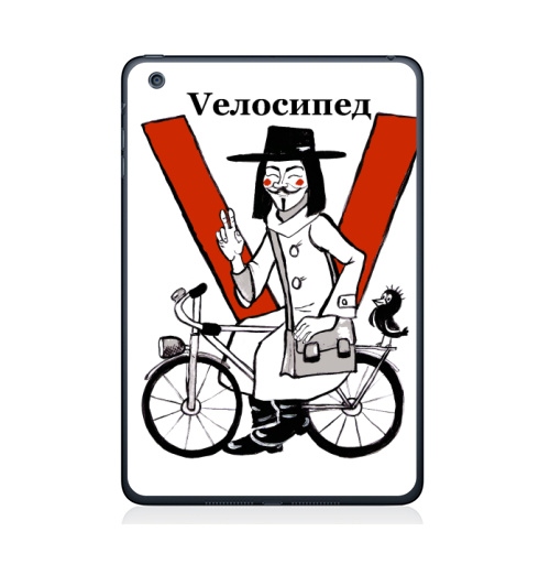 Наклейка на Планшет Apple iPad Mini 4 V - значит велосипед,  купить в Москве – интернет-магазин Allskins, кино, велосипед, печкин, персонажи, красный, надписи