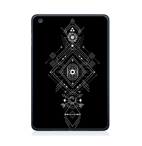 Наклейка на Планшет Apple iPad Mini 4 Мистическая геометрия,  купить в Москве – интернет-магазин Allskins, монохром, мистический, геометрический, геометрия, фигуры