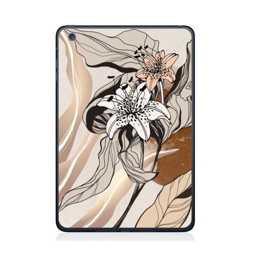 Наклейка на Планшет Apple iPad Mini 4 Декоративная,  купить в Москве – интернет-магазин Allskins, рисунки, цветы, графика, дизайнер, стильно, лес, листья, интерьер, акварель, иллюстрацияпринт, стена, картины, природа, контраст, контур, мягкие