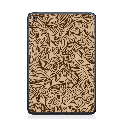 Наклейка на Планшет Apple iPad Mini 4 Растительный орнамент,  купить в Москве – интернет-магазин Allskins, весна, графика, лес, листья, паттерн