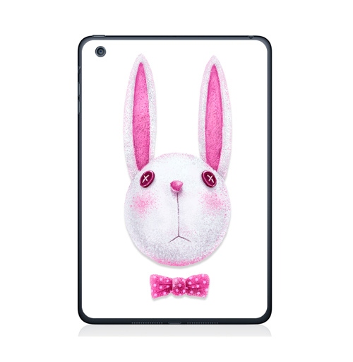 Наклейка на Планшет Apple iPad Mini 4 Зая с бабочкой,  купить в Москве – интернет-магазин Allskins, гики, заяц, бабочки, розовый, хипстер, пуговицы