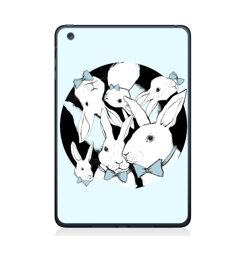 Наклейка на Планшет Apple iPad Mini 4 Boys Bunny,  купить в Москве – интернет-магазин Allskins, заяц, бабочки, зима