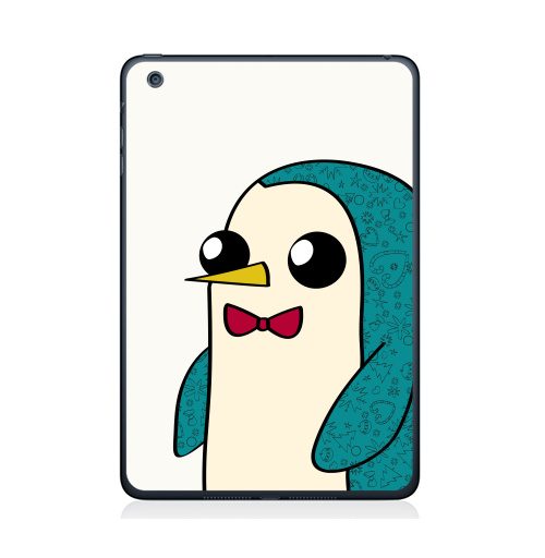 Наклейка на Планшет Apple iPad Mini 4 Новогодний Гюнтер,  купить в Москве – интернет-магазин Allskins, новый год, мультфильмы, птицы, пингвин, персонажи, животные, милые животные