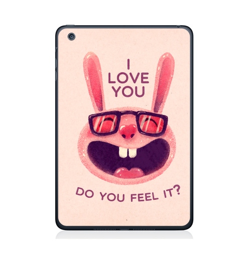Наклейка на Планшет Apple iPad Mini 4 Влюбленный зая,  купить в Москве – интернет-магазин Allskins, заяц, животные, любовь, улыбка, сердце, хипстер, для влюбленных