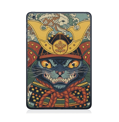 Наклейка на Планшет Apple iPad Mini 4 Самурай,  купить в Москве – интернет-магазин Allskins, космокот, кои, военные, самурай, кошка