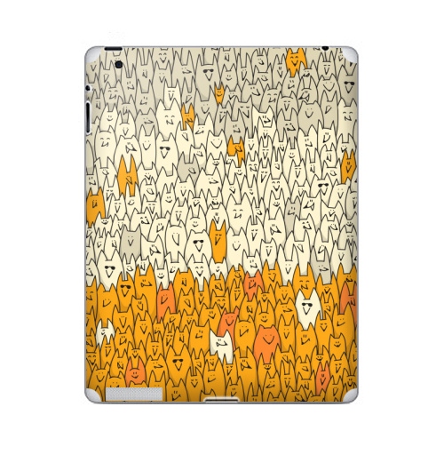 Наклейка на Планшет Apple iPad 4 Retina Лисья семейка,  купить в Москве – интернет-магазин Allskins, милые животные, зверушки, природа, животные, дудлы, паттерн, лиса